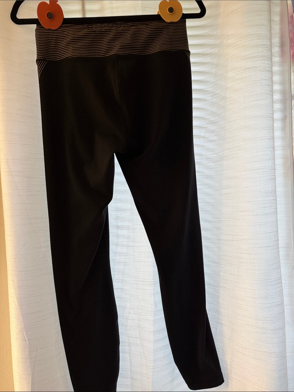 Victoria's Secret Black leggings with Subtle Gold Stripe Accents - Picture 2 of 5
